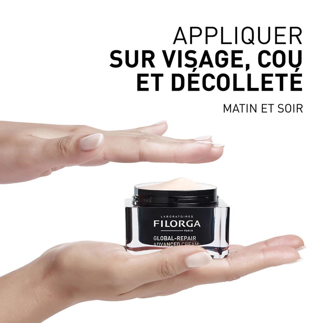 FILORGA Global-Repair Advanced Cream Tunisie – crème visage anti-âge absolu, soin nutritif et régénérant intensif, crème anti-rides et fermeté peau mature, cosmétique française haut de gamme FILORGA, parapharmacie en ligne Tunisie Lac 2, produits FILORGA originaux pas cher Tunisie, acheter Global-Repair Advanced Cream en Tunisie sur laparadulac.com