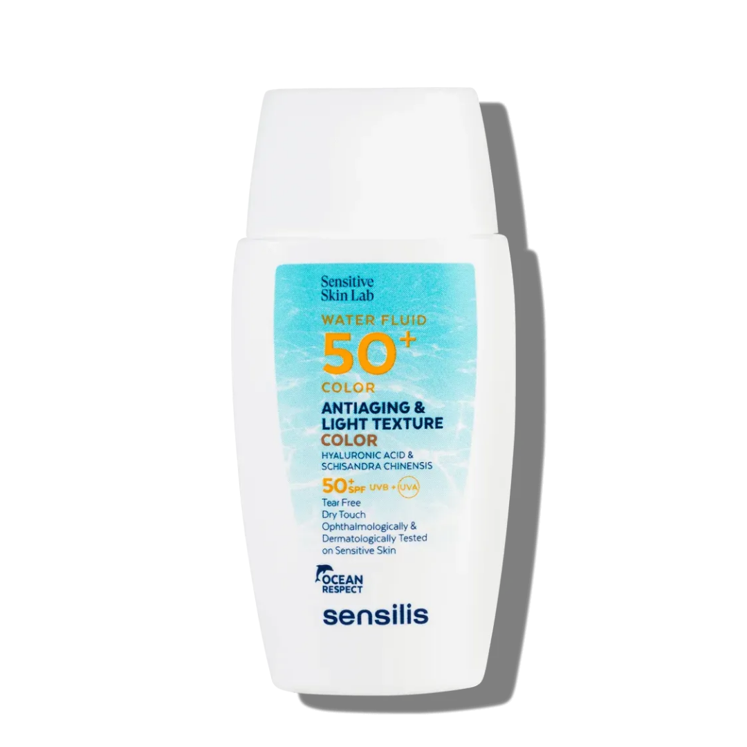 “Sensilis Water Fluid Color SPF 50+ – fluide teinté visage 40 ml effet bonne mine, parapharmacie Tunisie laparadulac.com”