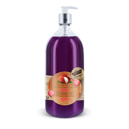 Gel douche Litchi Les Petits Bains de Provence 1L – soin fruité hydratant corps et cheveux
