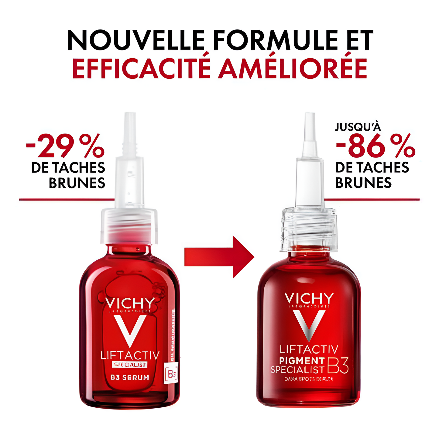 Sérum anti-taches Liftactiv B3 Vichy disponible sur laparadulac.com, parapharmacie Tunisie pour corriger pigmentations visage à Tunis.
