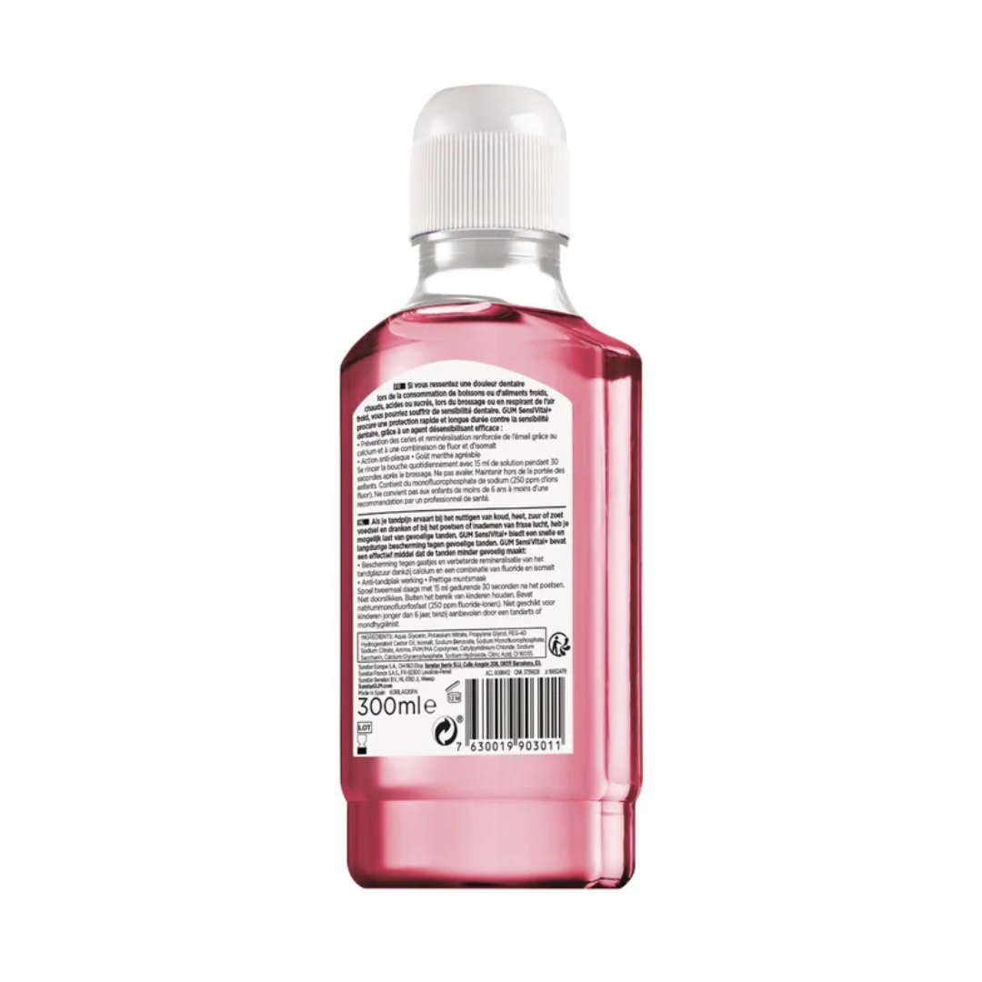 Image du bain de bouche GUM Sensivital+, solution contre la sensibilité dentaire disponible sur laparadulac.com, parapharmacie Tunisie