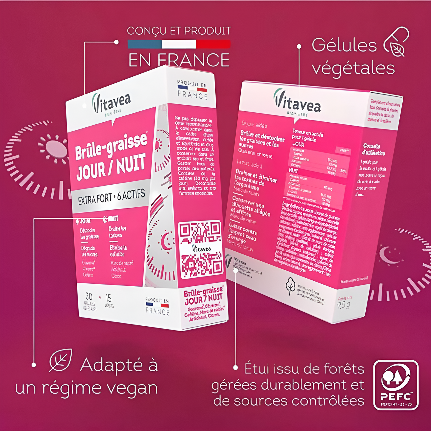 Programme brûle-graisse jour et nuit Vitavea – parapharmacie Tunisie sur laparadulac.com – solution minceur complète 24h