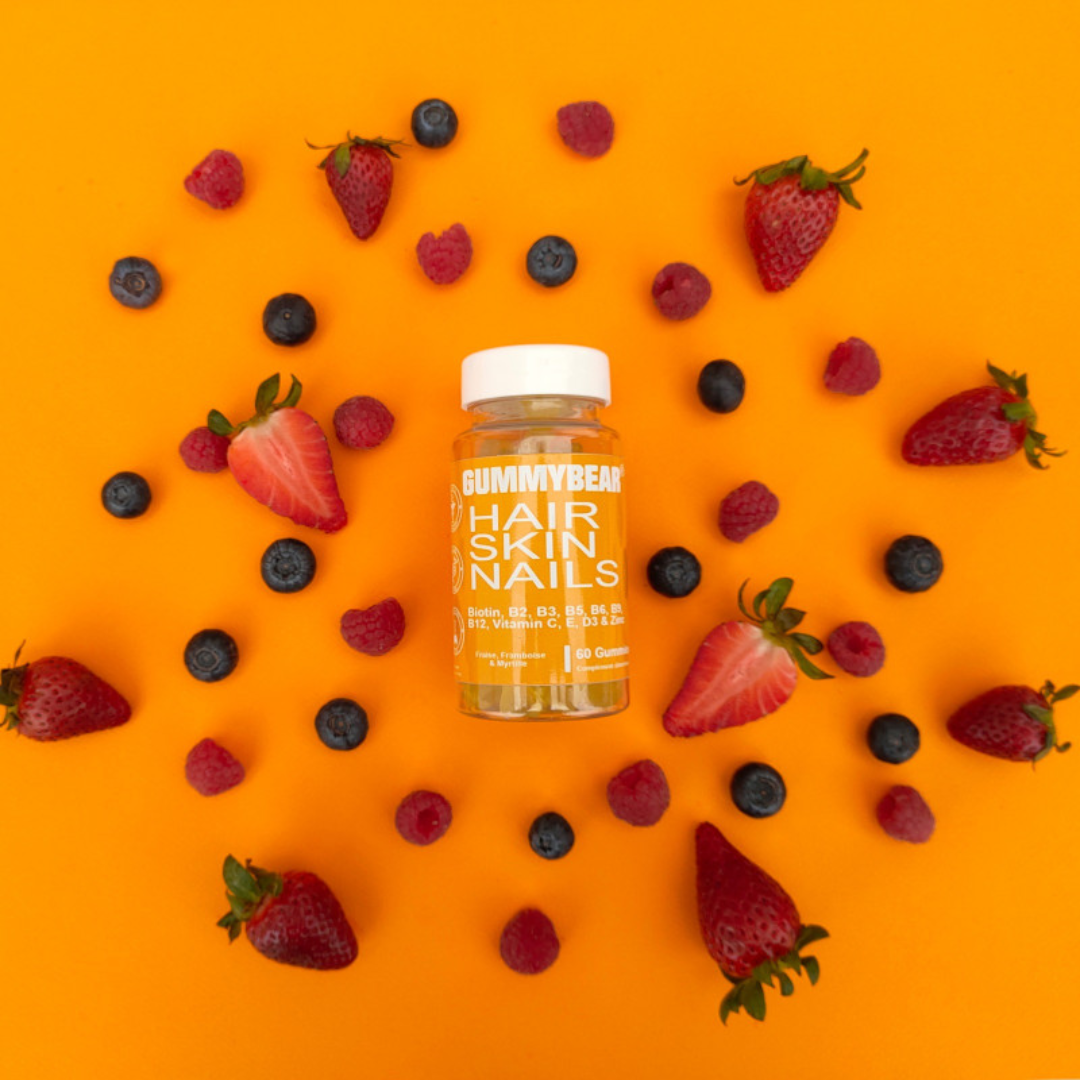 Complément Gummybear Hair Skin Nails 60 gummies, en vente sur laparadulac.com, parapharmacie Tunisie pour beauté et bien-être quotidien