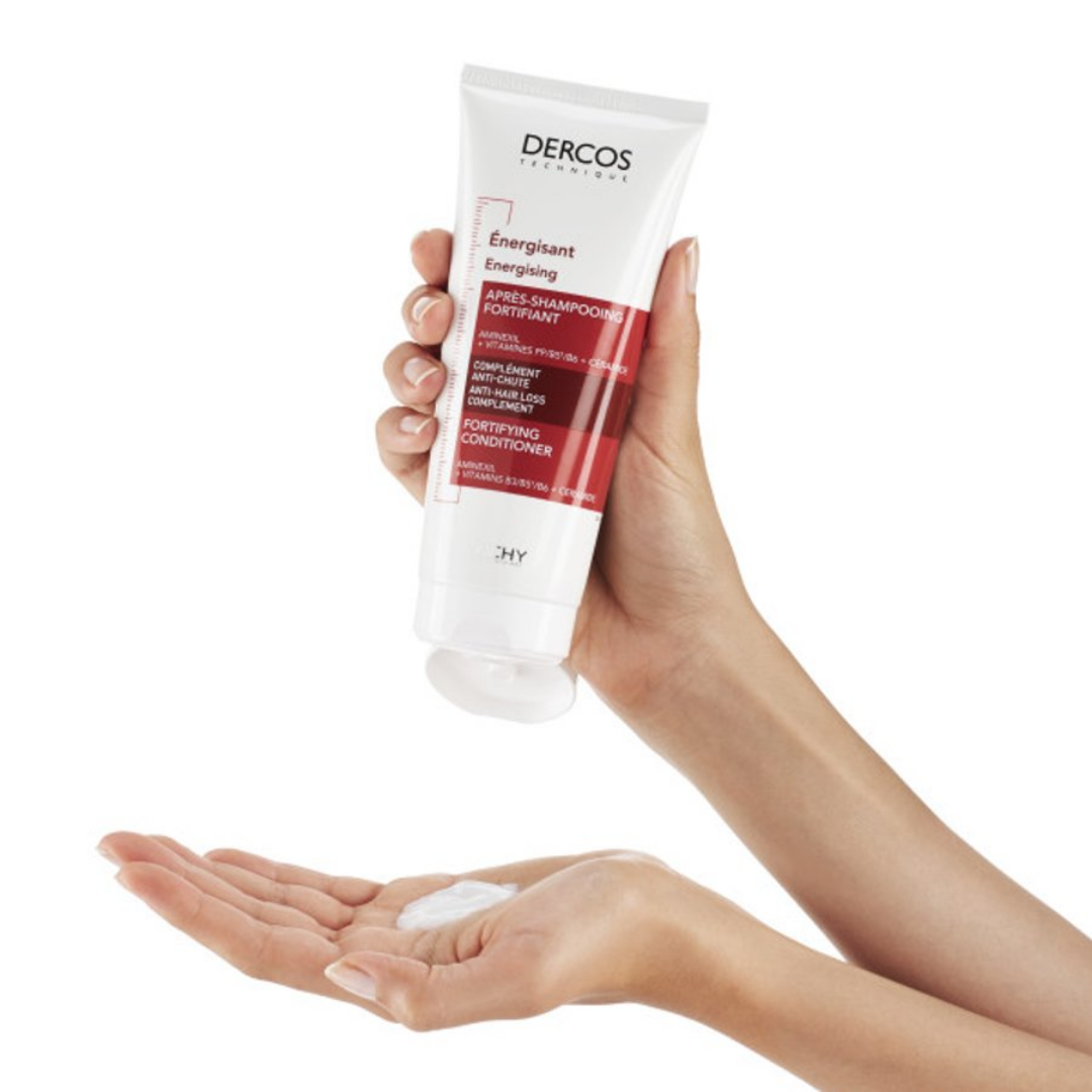 Après-shampooing fortifiant Dercos Vichy disponible sur laparadulac.com, parapharmacie Tunisie pour cheveux affaiblis à Tunis.