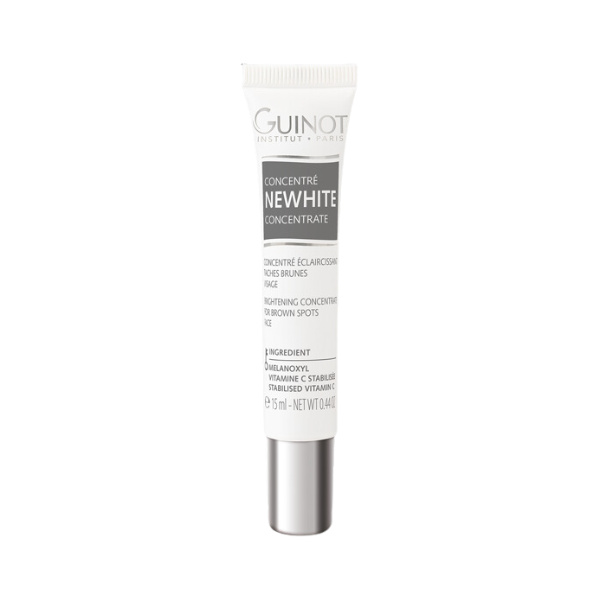 GUINOT Concentré NEWHITE 14J – cure éclaircissante visage 14 jours, soin anti-taches et uniformisant du teint, cosmétique française Guinot, parapharmacie en ligne Tunisie, produits de beauté dépigmentants et anti-âge, soins visage professionnels, acheter Guinot Tunisie sur laparadulac.com