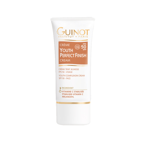 GUINOT Crème Youth Perfect Finish SPF50+ – crème teintée anti-âge haute protection solaire, soin visage hydratant et unifiant, cosmétique française Guinot, parapharmacie en ligne Tunisie, produits de beauté protecteurs et illuminateurs, soins visage professionnels, acheter Guinot Tunisie sur laparadulac.com