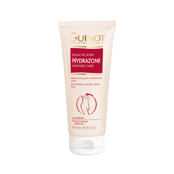 GUINOT Douche Crème Hydrazone – gel douche crème hydratant corps, soin nettoyant doux et nourrissant, cosmétique française Guinot, parapharmacie en ligne Tunisie, produits de beauté hydratants et adoucissants, soins corps professionnels, acheter Guinot Tunisie sur laparadulac.com