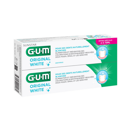 Dentifrice GUM Original White Duo parapharmacie Tunisie sur laparadulac.com