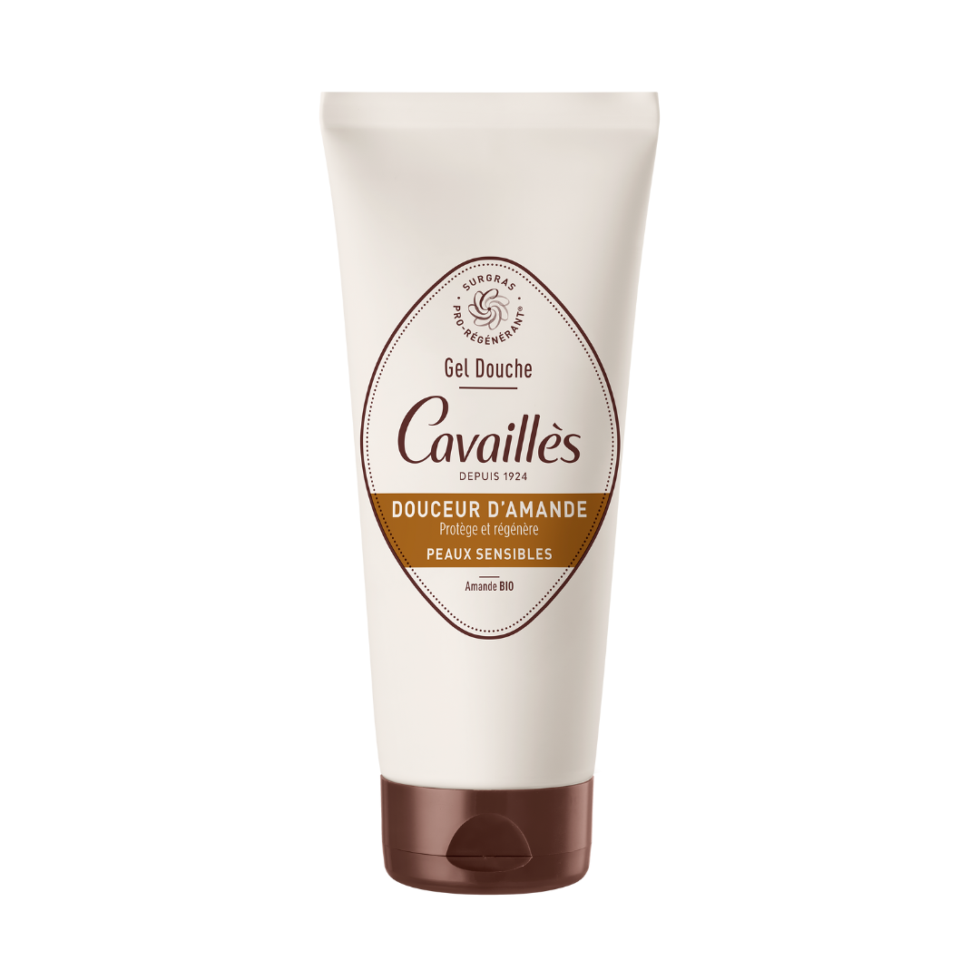 Gel douche douceur à l’amande Rogé Cavaillès pour peaux sensibles, vendu sur laparadulac.com, parapharmacie Tunisie, pour toute la famille.
