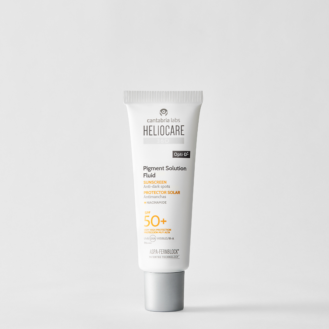 Heliocare 360° Pigment Solution Fluid SPF50+ – Fluide solaire anti-taches et unifiant – Disponible sur La Para du Lac, meilleure parapharmacie en ligne en Tunisie.