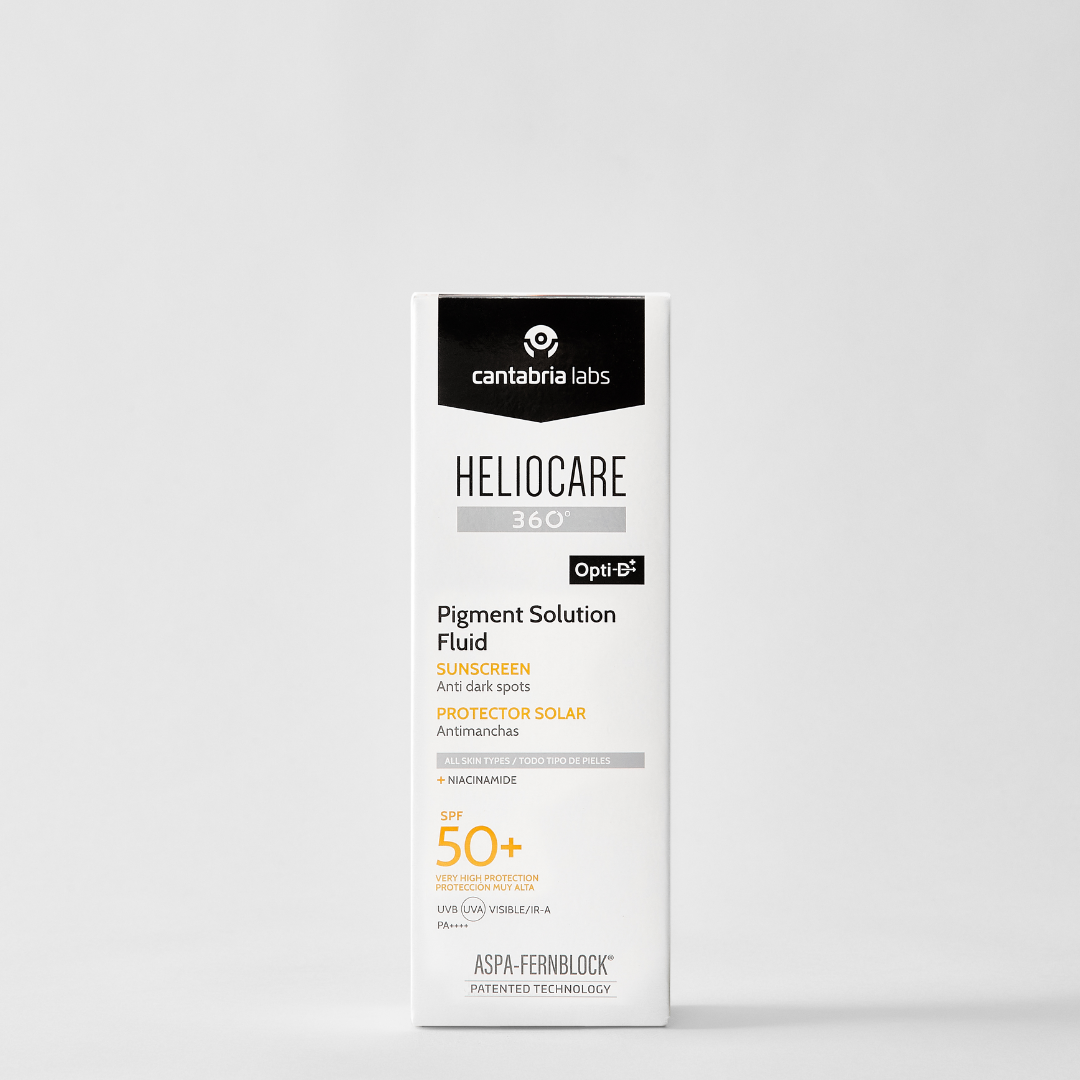 Heliocare 360° Pigment Solution Fluid SPF50+ – Fluide solaire anti-taches et unifiant – Disponible sur La Para du Lac, meilleure parapharmacie en ligne en Tunisie.