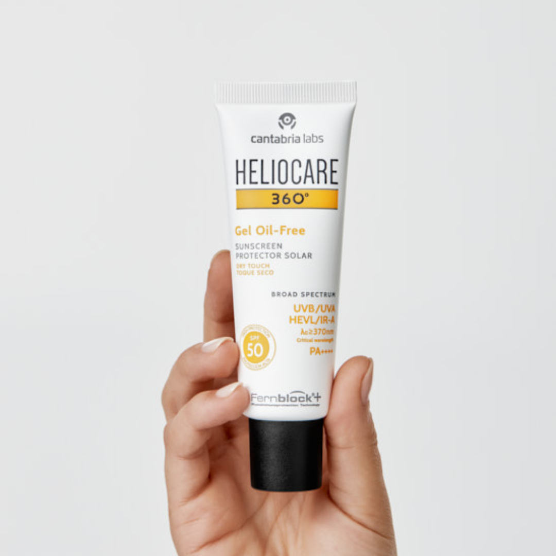 Heliocare 360° Gel Oil-Free SPF50+ – Gel solaire visage matifiant pour peaux grasses et à imperfections – Disponible sur La Para du Lac, parapharmacie en ligne N°1 en Tunisie.