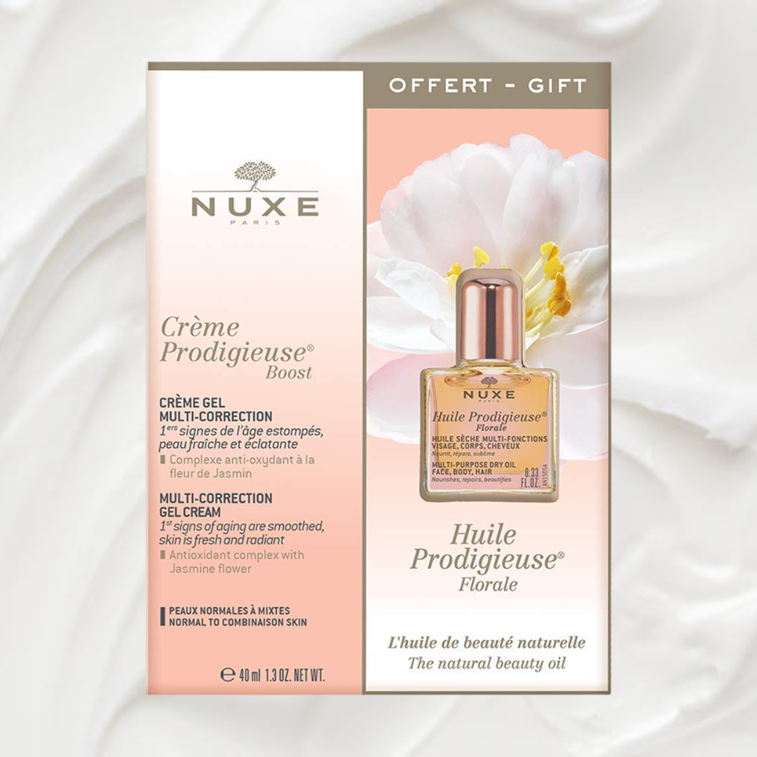 Coffret NUXE Prodigieuse Boost avec crème et huile florale sur laparadulac.com – soin éclat et nutrition au quotidien