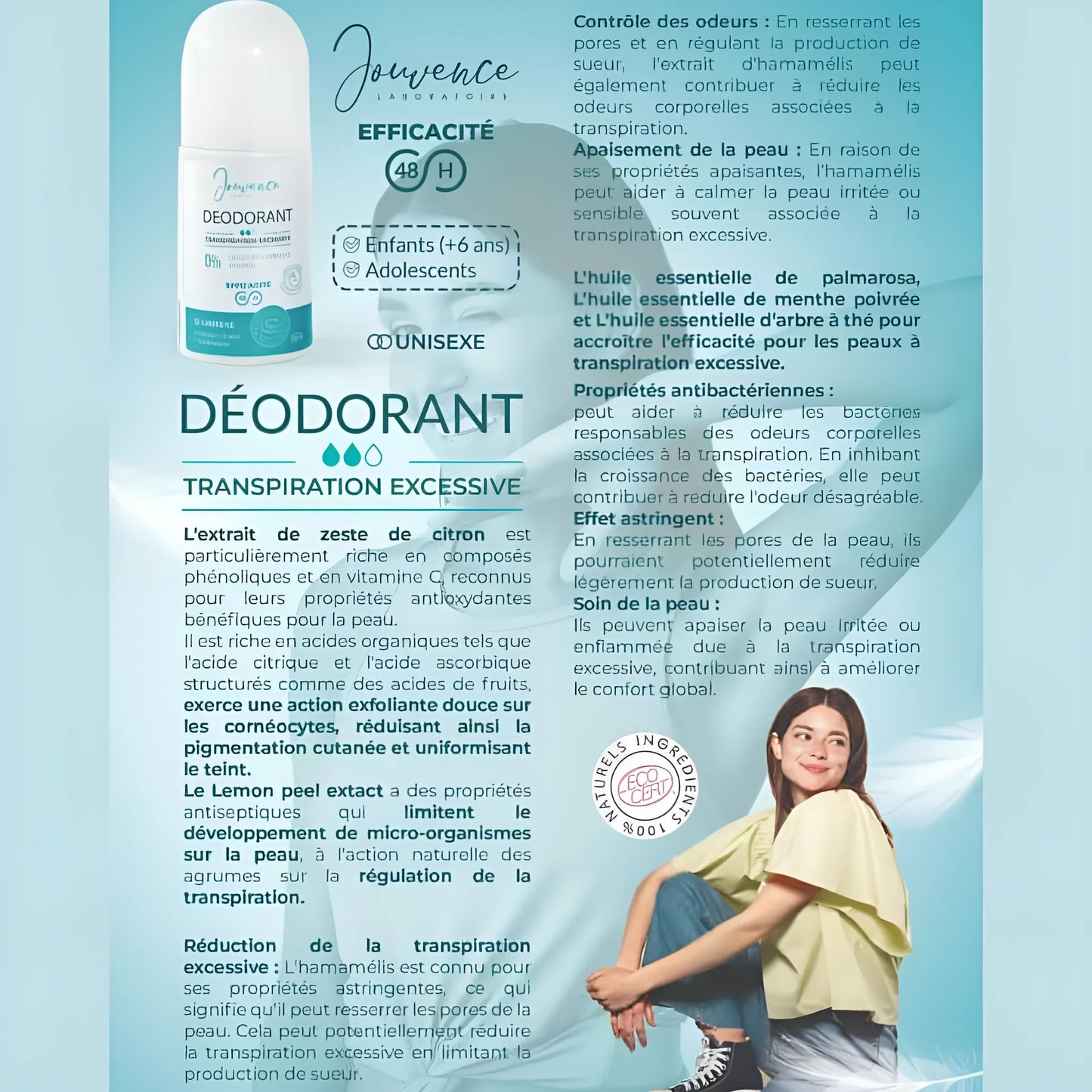 JOUVENCE Deodorant Transpiration Excessive Tunisie original authentique - parapharmacie en ligne La Para Du Lac