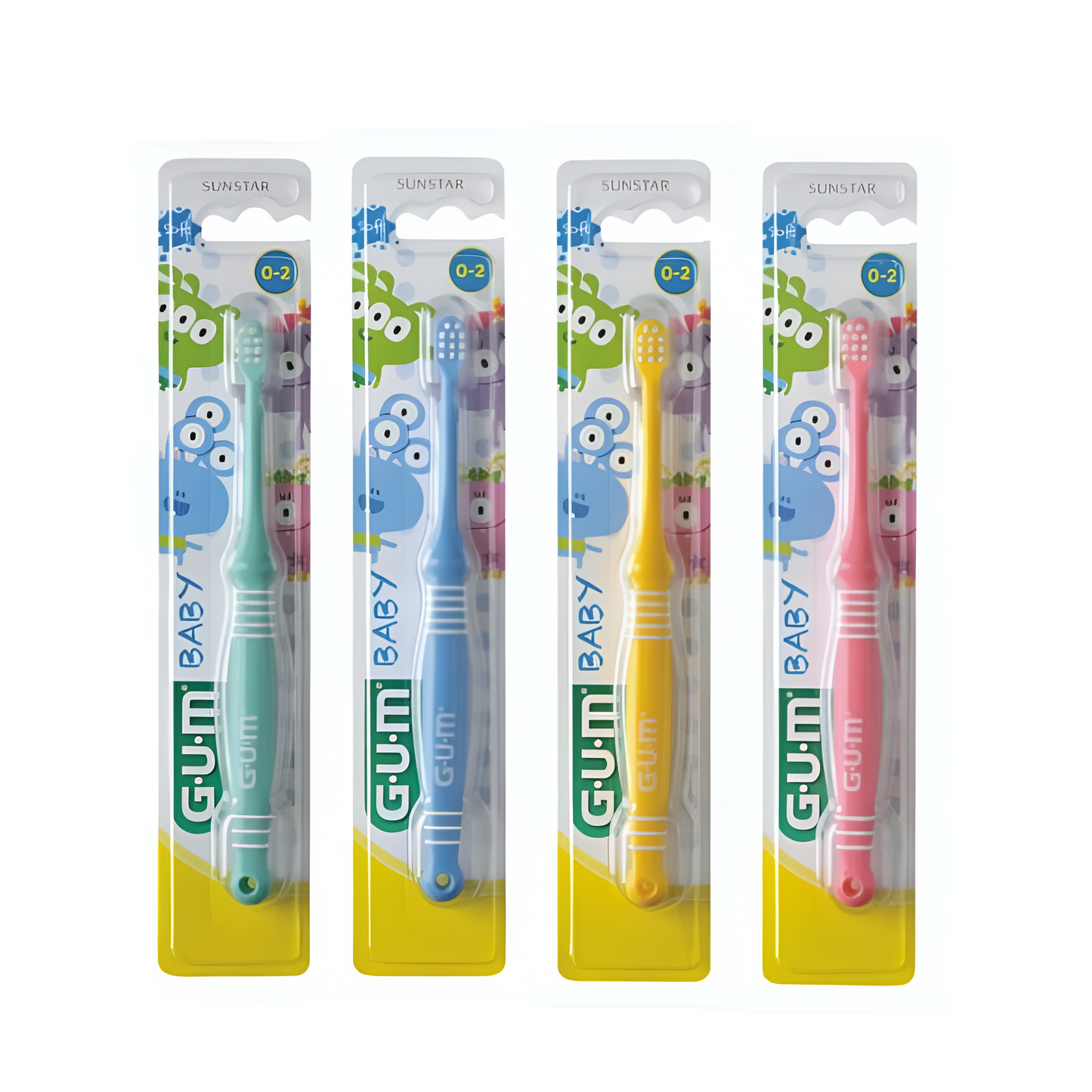 Brosse à dents GUM Baby 0-2 ans Souple 213, hygiène bucco-dentaire bébé, laparadulac.com, parapharmacie Tunisie