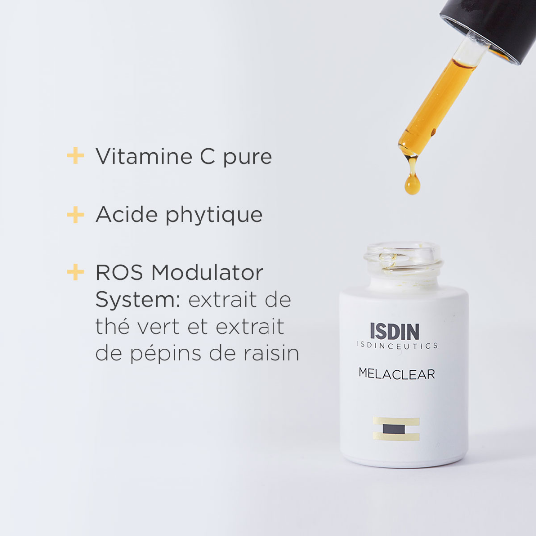 ISDIN Melaclear sérum correcteur unifiant 15ml – Disponible sur laparadulac.com – Laparadulac Parapharmacie Tunisie.