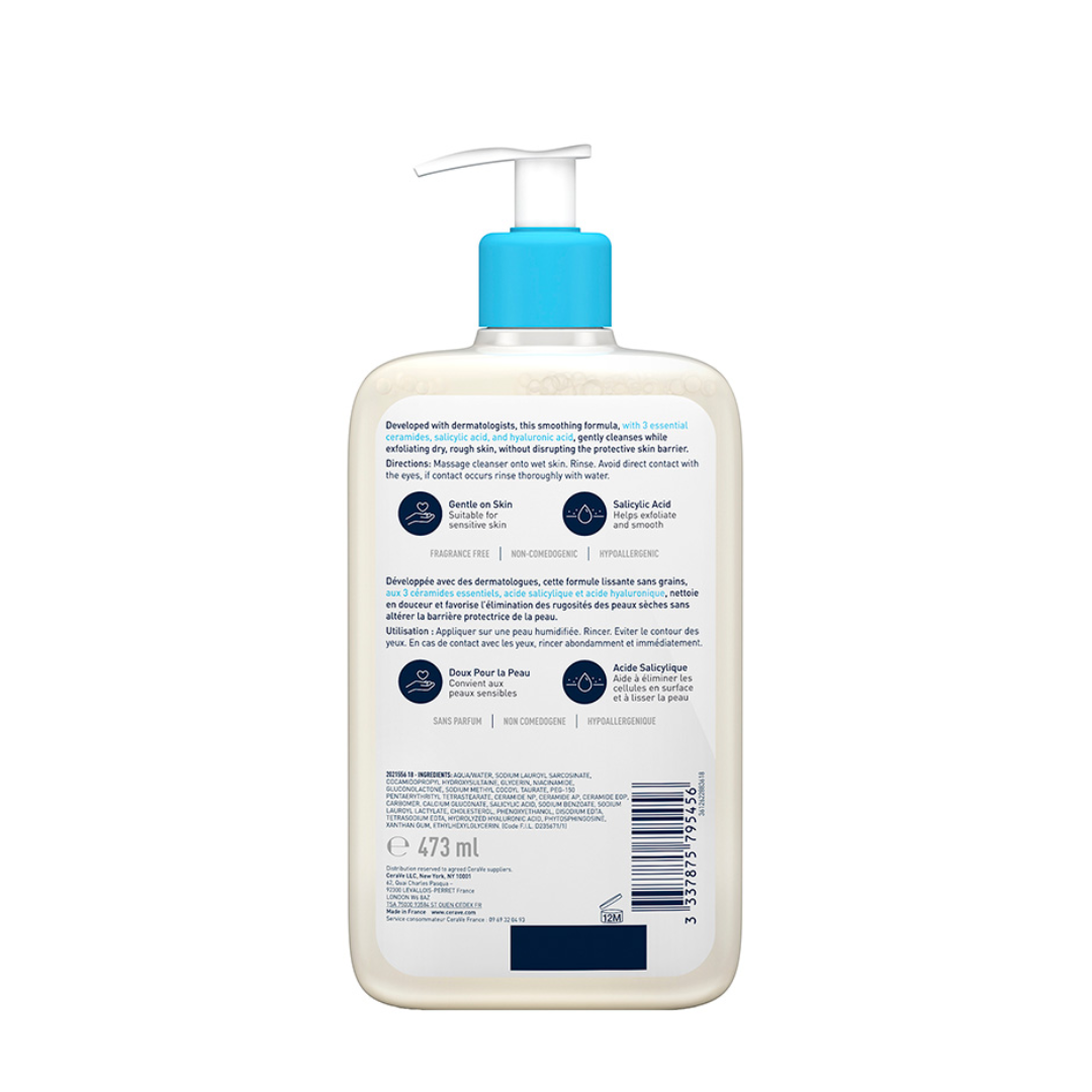 Gel Nettoyant Anti-Rugosités à l’Acide Salicylique CeraVe – soin moussant exfoliant peaux rugueuses – parapharmacie en ligne Tunisie – laparadulac.com