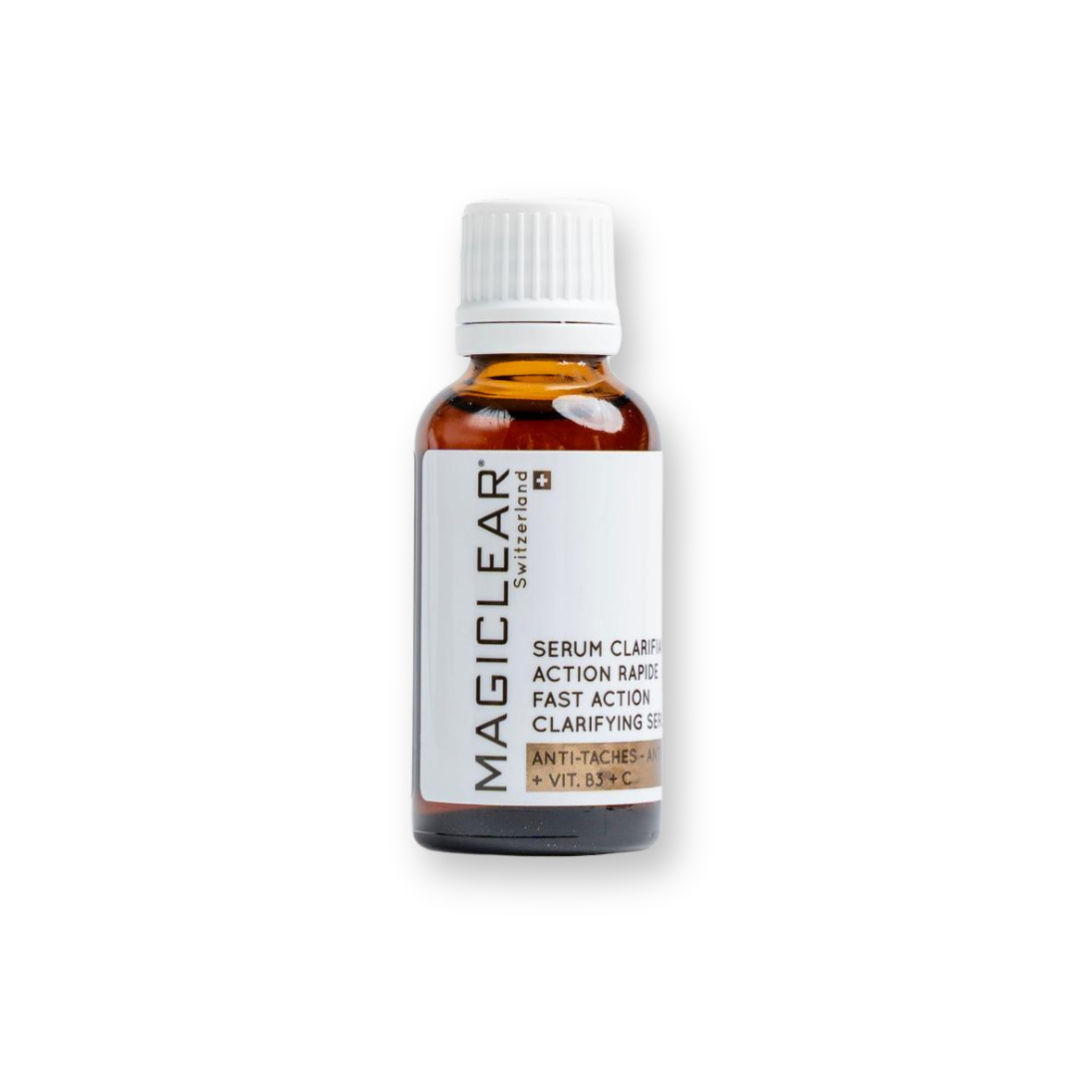 MAGICLEAR ® Duo Sérum + Derma-Roller Gratuit – Soin intensif anti-taches et éclat pour une peau lisse, lumineuse et uniforme. Ce pack combine un sérum puissant éclaircissant et un derma-roller pour stimuler le renouvellement cellulaire. Disponible sur La Para du Lac, votre meilleure parapharmacie en Tunisie, avec livraison rapide à Tunis et partout en Tunisie. Idéal pour une routine anti-imperfections, anti-taches et hydratation profonde. Commandez maintenant au meilleur prix !