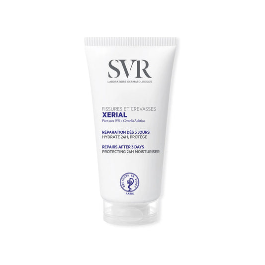 SVR Xerial Fissures & Crevasses – Crème réparatrice pour pieds abîmés et talons fendillés – Disponible sur La Para du Lac, parapharmacie en ligne N°1 en Tunisie.