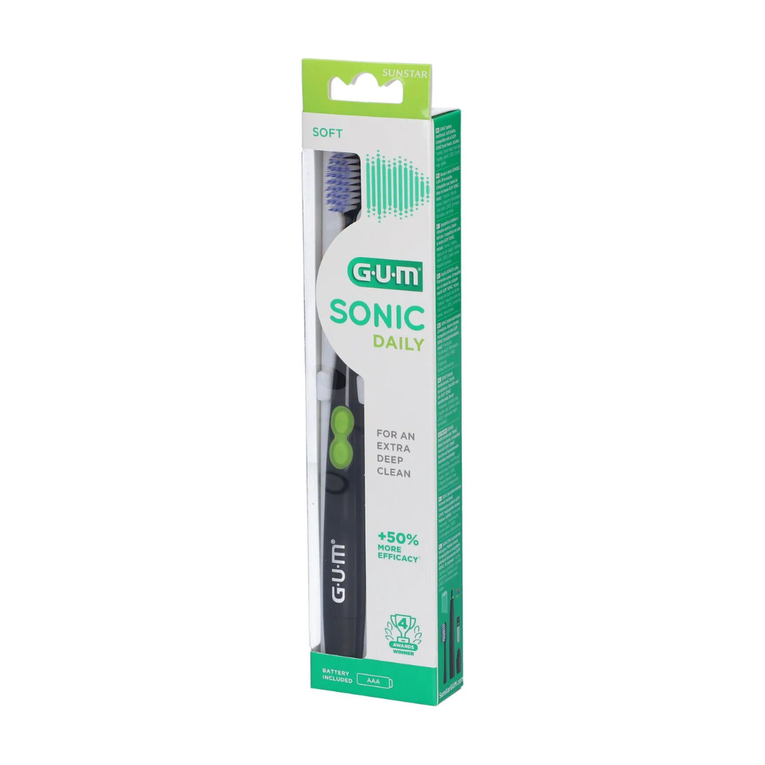 Brosse à dents électrique GUM Sonic Daily 4100, nettoyage sonique 12 000 vibrations/minute, laparadulac.com, parapharmacie Tunisie