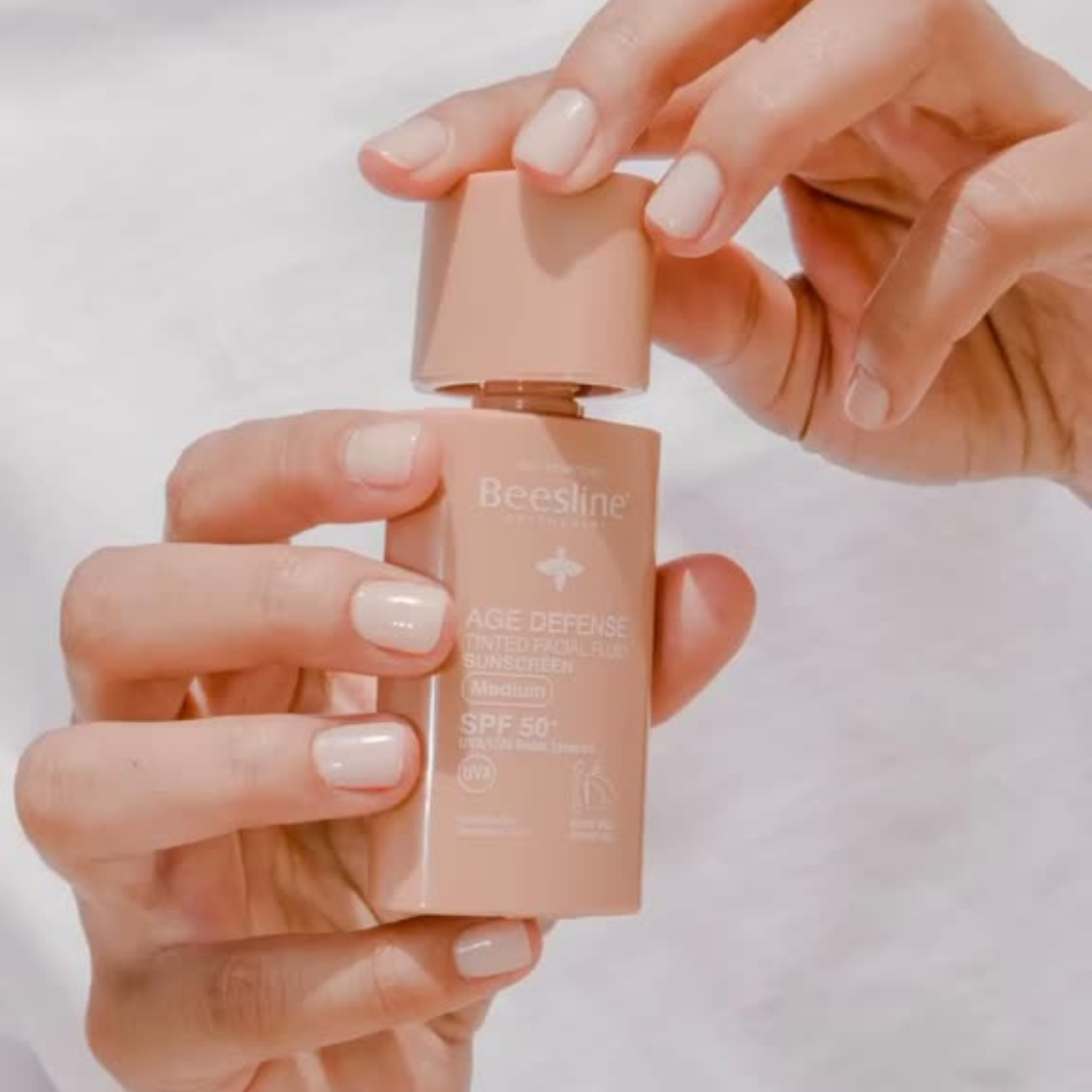 "BEESLINE écran solaire anti-âge SPF 50 & gel nettoyant 4en1 sur laparadulac.com, pack soin et protection visage."