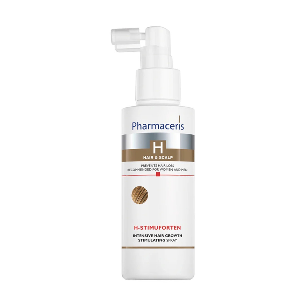 Spray PHARMACERIS H-StimuForten 125ml pour la repousse capillaire, disponible sur laparadulac.com – parapharmacie Tunisie.