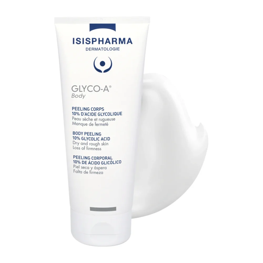 ISISPHARMA Glyco-A Body Peeling Corps Tunisie – lait corps exfoliant à l’acide glycolique, soin peeling dermatologique anti-taches et anti-rugosités, hydratant et lissant peau, dermocosmétique française ISISPHARMA, parapharmacie en ligne Tunisie Lac 2, produits Glyco-A originaux pas cher Tunisie, acheter Glyco-A Body ISISPHARMA en Tunisie sur laparadulac.com