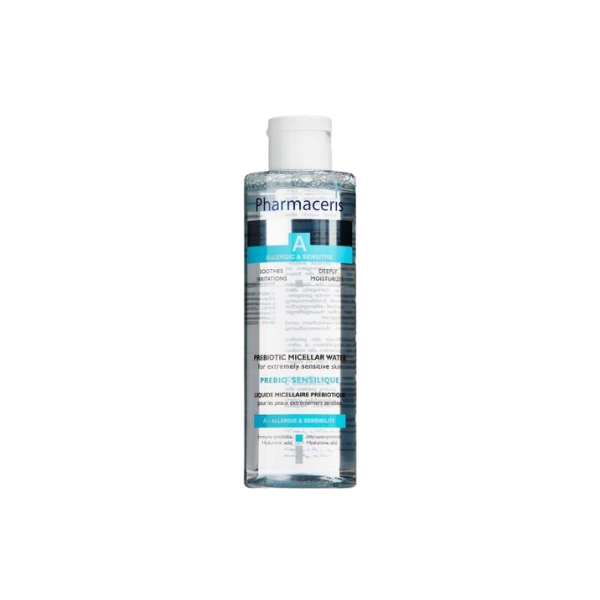 Eau micellaire prébiotique Pharmaceris A 200ml disponible sur laparadulac.com – parapharmacie Tunisie – nettoie, apaise et renforce les peaux sensibles.