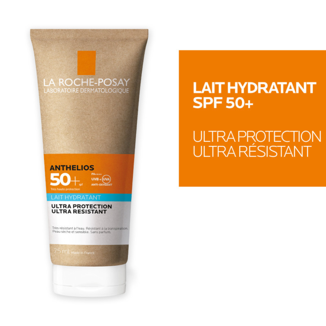 La Roche-Posay Anthelios Lait Hydratant SPF50+ – Crème solaire peau sèche Tunisie – achat sur laparadulac.com