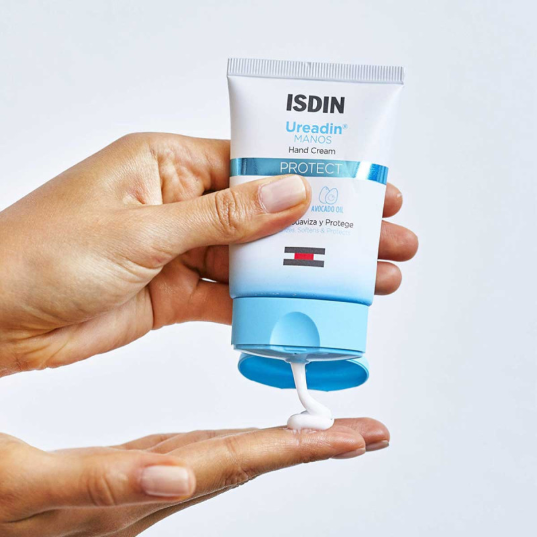 ISDIN Ureadin Manos Crème Protectrice 50 ml – soin intensif pour mains sèches. Disponible sur laparadulac.com, Laparadulac Parapharmacie Tunisie.