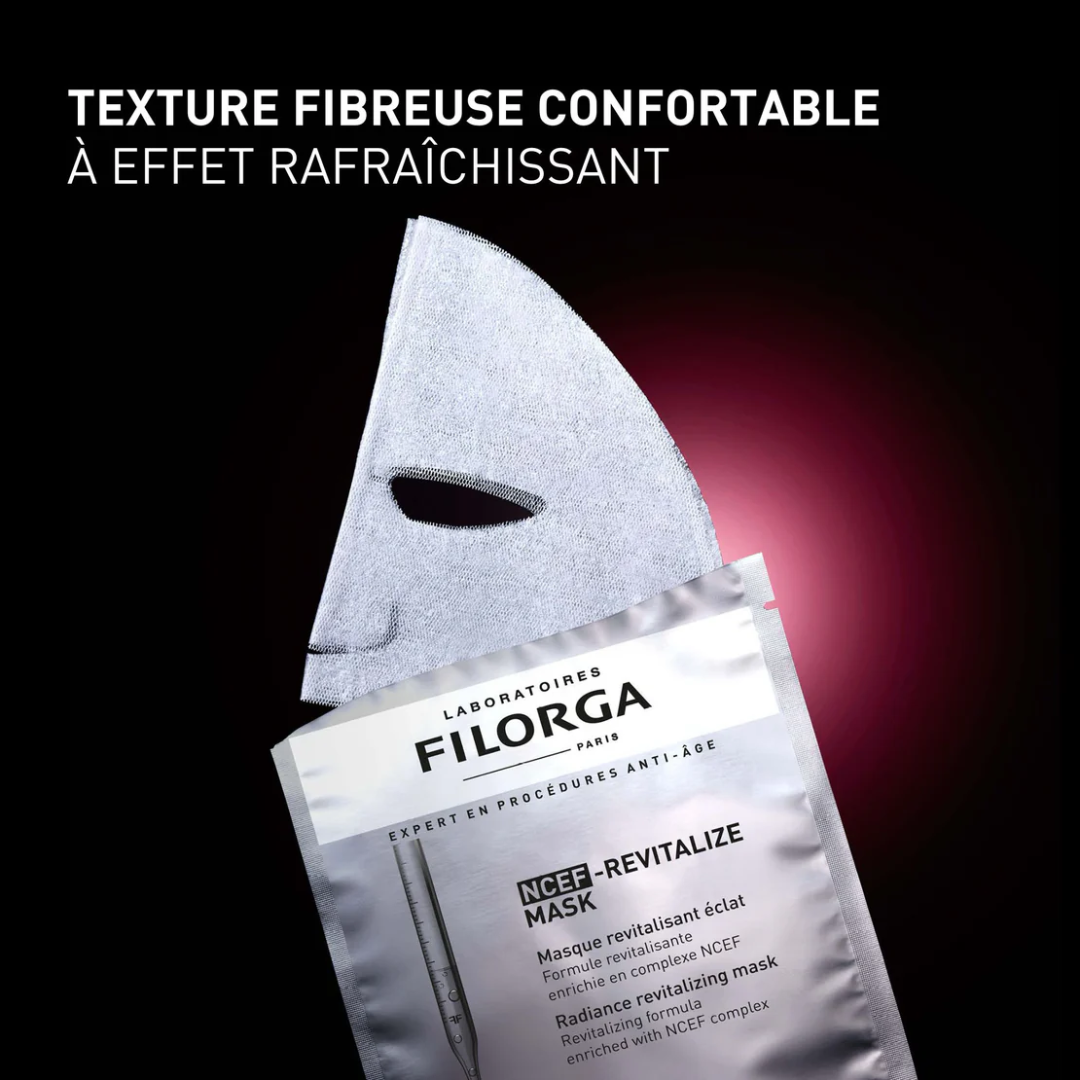 FILORGA NCEF-Revitalize Mask Tunisie – masque visage régénérant et revitalisant, soin anti-âge éclat et hydratant intensif, cosmétique française haut de gamme FILORGA, parapharmacie en ligne Tunisie Lac 2, produits FILORGA originaux pas cher Tunisie, acheter FILORGA NCEF Revitalize Mask en Tunisie sur laparadulac.com