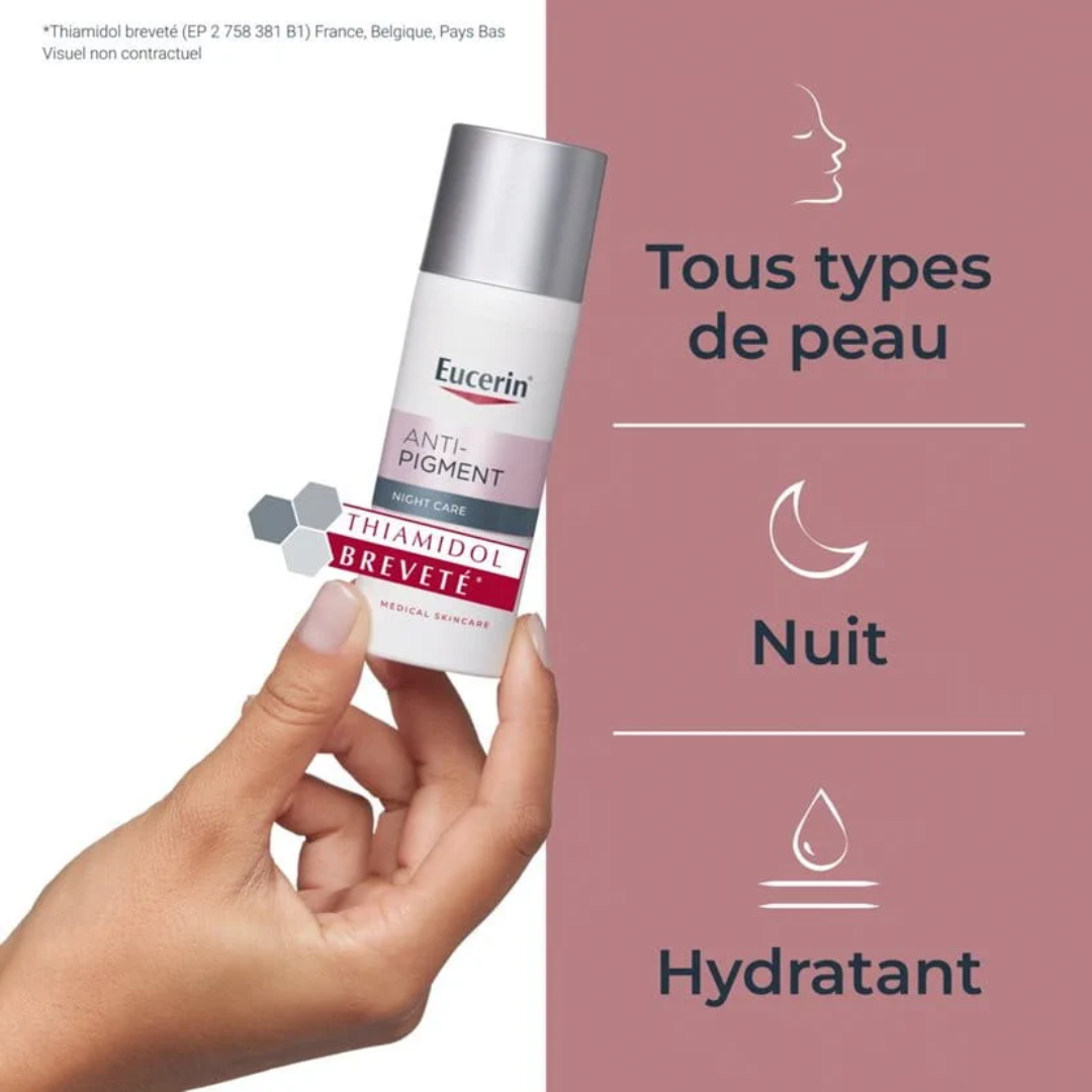 Soin de Nuit Eucerin Anti-Pigment – réduit hyperpigmentation et illumine la peau – Tunisie