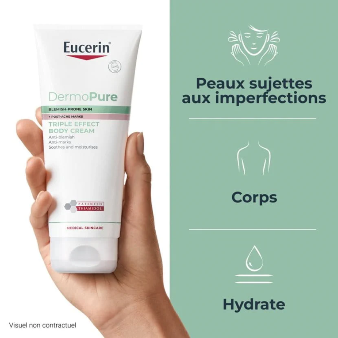 Soin corps Eucerin Dermopure Triple Action – peau lisse et uniforme – Tunisie, livraison rapide