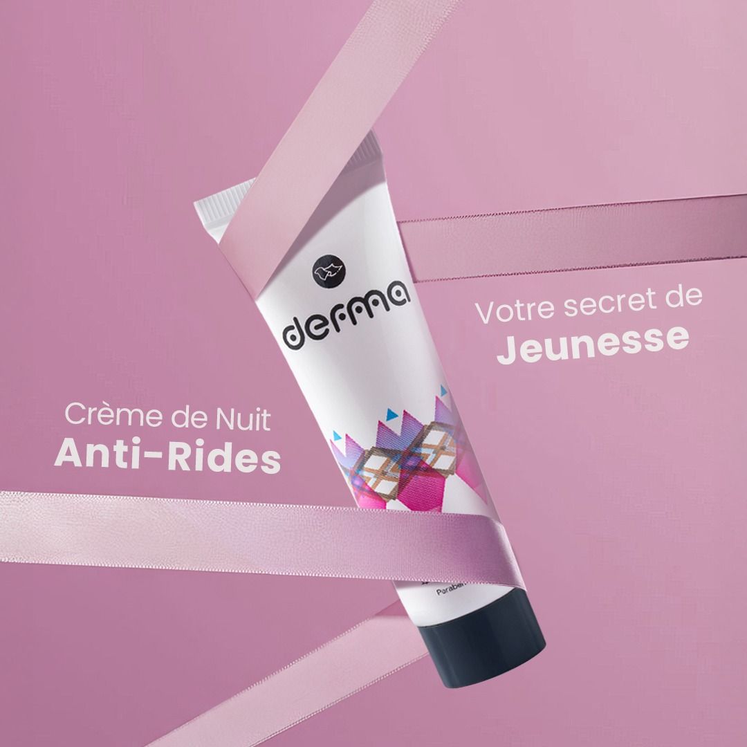 Crème anti-rides DERMA 30ml soin nuit Rétinol sur laparadulac.com, parapharmacie Tunisie.