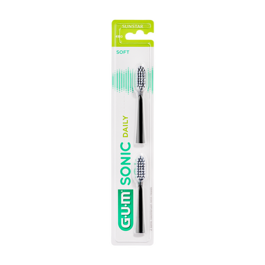 Recharges GUM Sonic Daily, 2 têtes souples, disponibles sur laparadulac.com, parapharmacie Tunisie pour brosses électriques