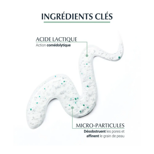 Texture gommage Eucerin DermoPure – exfoliation douce, peau plus nette, aide à éliminer cellules mortes et impuretés, disponible en Tunisie chez La Para du Lac, livraison à domicile.