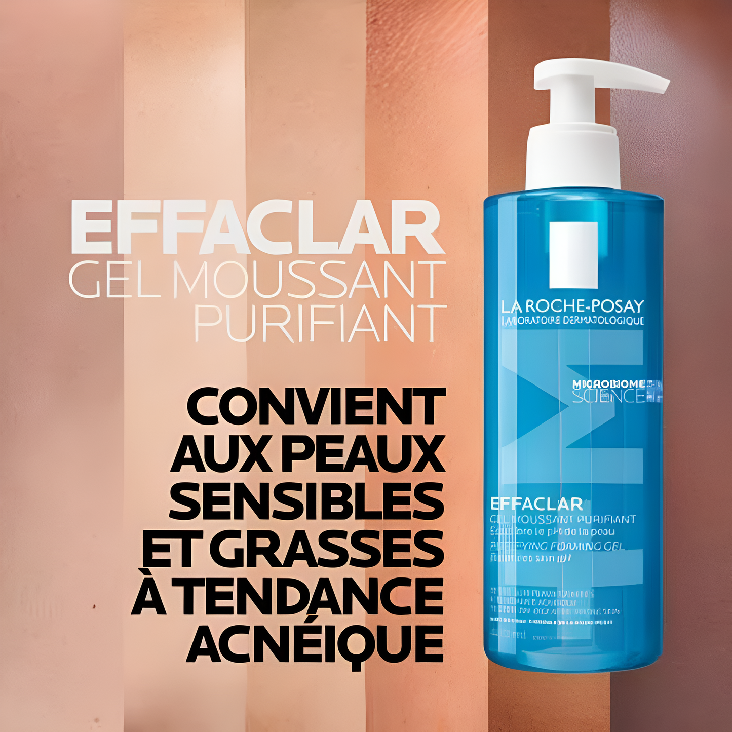 Effaclar Gel Moussant Nettoyant 400ml La Roche-Posay pour peau grasse à imperfections – Disponible sur laparadulac.com, parapharmacie Tunisie.