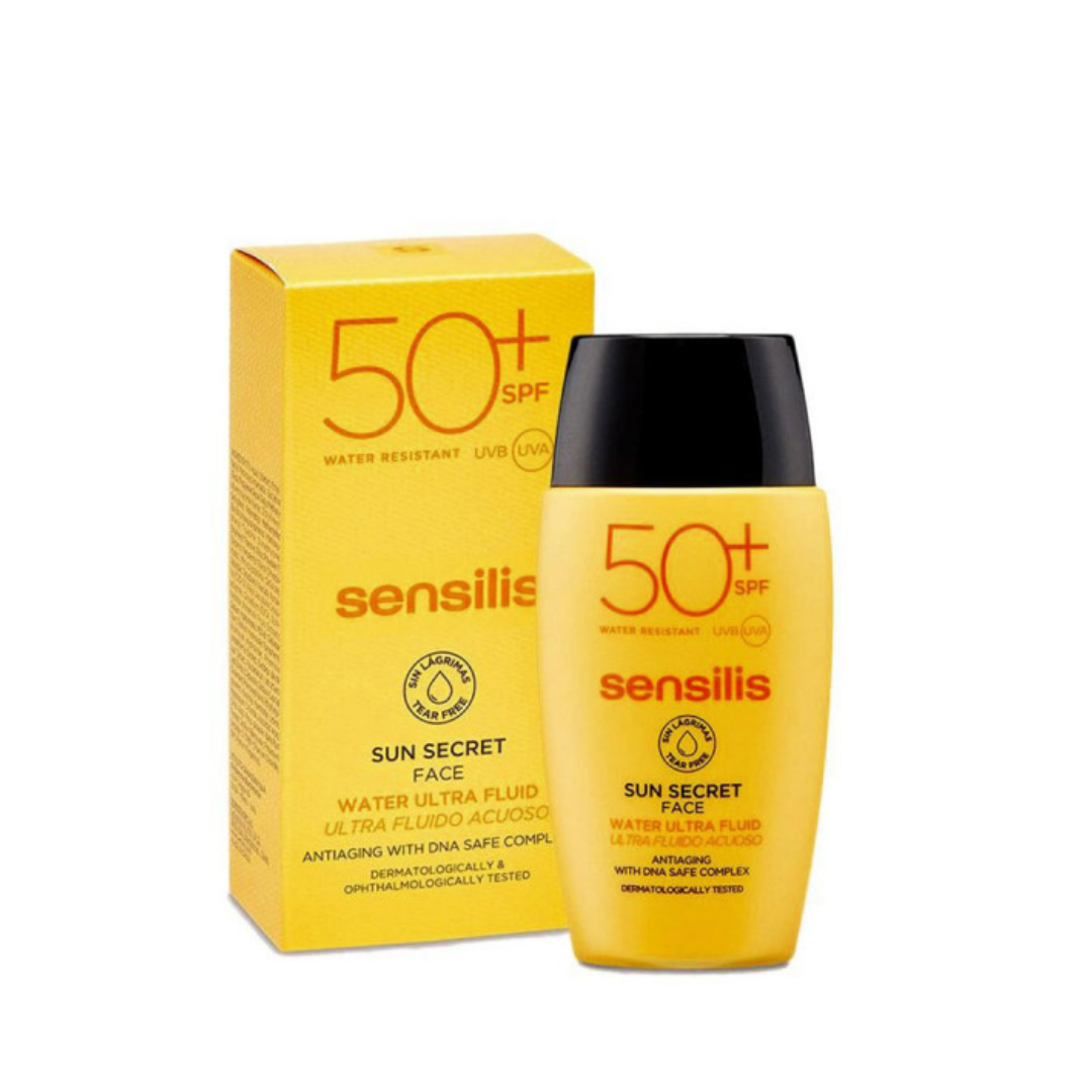 “SENSILIS Water Ultra Fluid SPF50+ 40 ml – fluide solaire visage léger, hydratant, anti-âge, parapharmacie Tunisie laparadulac.com”