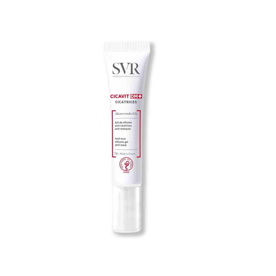 "SVR CICAVIT DM+ Gel de Silicone – Réduit les cicatrices et marques, favorise une réparation rapide et efficace. Idéal pour tous types de peaux. Disponible sur laparadulac.com, la meilleure parapharmacie en Tunisie. ✨ #AntiCicatrices #SVR #SoinPeau #MeilleureParaTunisie"
