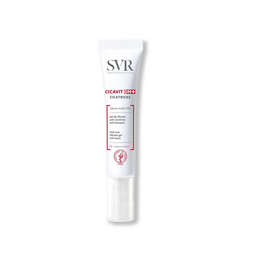 "SVR CICAVIT DM+ Gel de Silicone – Réduit les cicatrices et marques, favorise une réparation rapide et efficace. Idéal pour tous types de peaux. Disponible sur laparadulac.com, la meilleure parapharmacie en Tunisie. ✨ #AntiCicatrices #SVR #SoinPeau #MeilleureParaTunisie"