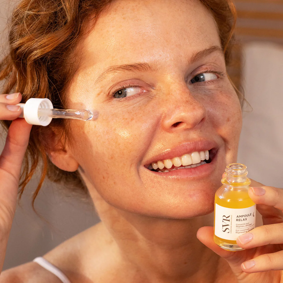 SVR Ampoule Relax Contour des Yeux – sérum anti-cernes et poches, vendu sur laparadulac.com, la meilleure parapharmacie en ligne en Tunisie.