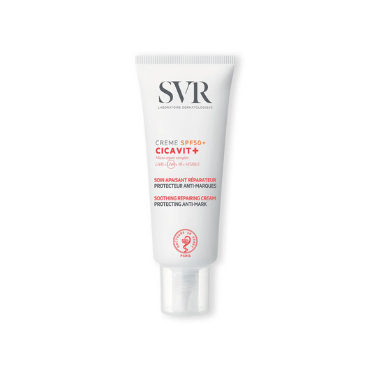 SVR CICAVIT+ Crème SPF 50+ | Réparation & Protection Solaire
Accélérez la cicatrisation des peaux fragilisées tout en les protégeant du soleil avec SVR CICAVIT+ Crème SPF 50+. Sa formule haute tolérance apaise, répare et protège contre les UVA, UVB, lumière visible et infrarouges, prévenant ainsi les marques et hyperpigmentations. Idéale pour les peaux sensibles, irritées ou après des traitements dermatologiques.
🛒 Disponible sur laparadulac.com, votre parapharmacie en Tunisie au meilleur prix ! 🚀