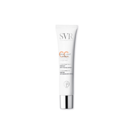 SVR CLAIRIAL CC Crème SPF 50+ Light | Anti-Taches & Teint Unifié
Corrigez vos taches pigmentaires tout en protégeant votre peau avec SVR CLAIRIAL CC Crème SPF 50+ Light. Sa formule teintée unifie, illumine et protège contre les UVA/UVB, tout en réduisant les taches brunes et imperfections. Idéale pour les peaux sujettes à l’hyperpigmentation.
🛒 Disponible sur laparadulac.com, votre parapharmacie en Tunisie au meilleur prix ! 🚀