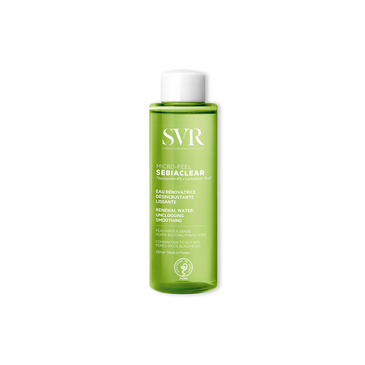 SVR SEBIACLEAR Micro-Peel – soin exfoliant peau grasse et acnéique, en vente sur laparadulac.com, la parapharmacie en ligne N°1 en Tunisie.