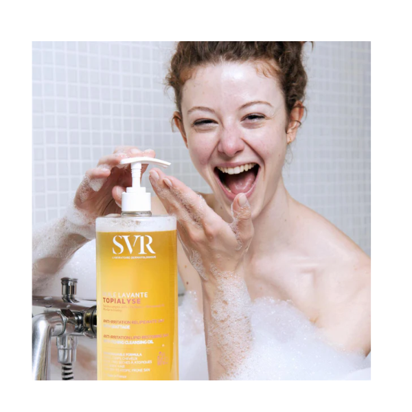 SVR Topialyse Huile Lavante 200ml – Huile nettoyante relipidante pour peaux sensibles – Disponible sur La Para du Lac, parapharmacie en ligne N°1 en Tunisie.