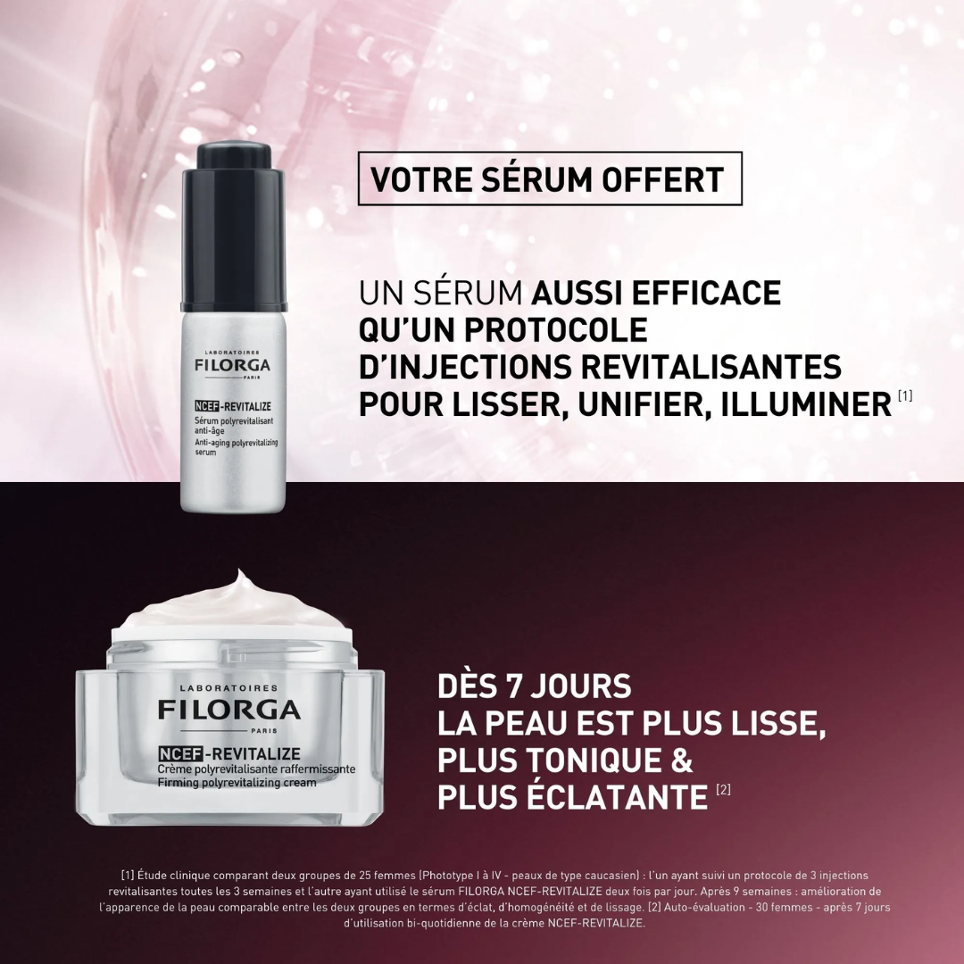 Coffret FILORGA NCEF crème et sérum offert disponible sur laparadulac.com – parapharmacie Tunisie pour une peau revitalisée et éclatante.