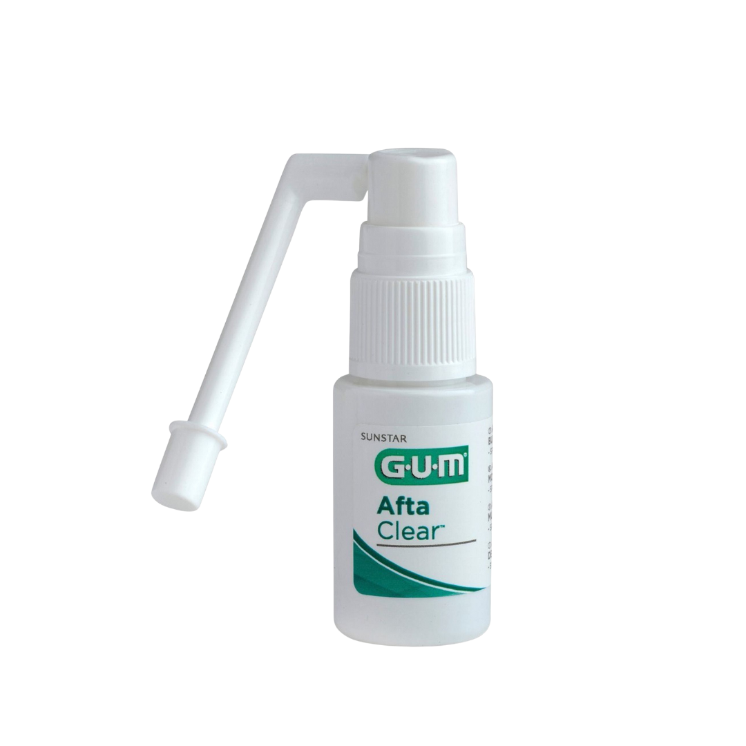 Spray buccal GUM Afta Clear pour soulager les aphtes, en vente sur laparadulac.com, parapharmacie Tunisie spécialisée