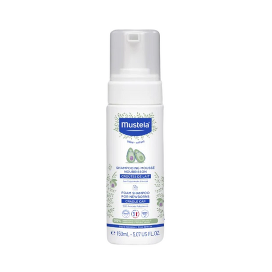 Shampoing mousse croûtes de lait Mustela bébé 150ml, en vente sur laparadulac.com, parapharmacie Tunisie.
