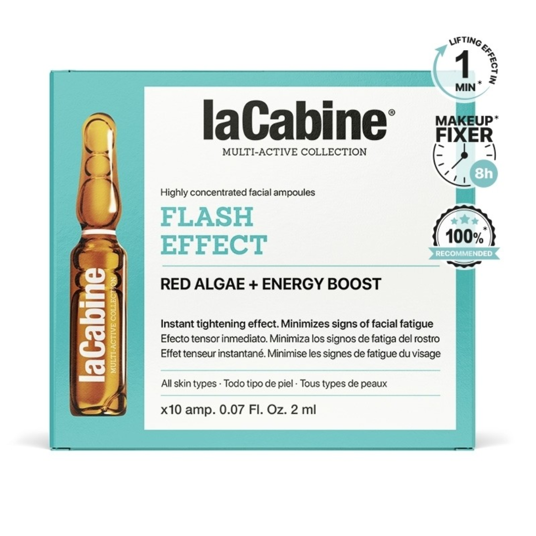 La Cabine Flash Effect – Ampoules anti-fatigue & effet tenseur immédiat – disponibles en Tunisie sur laparadulac.com.