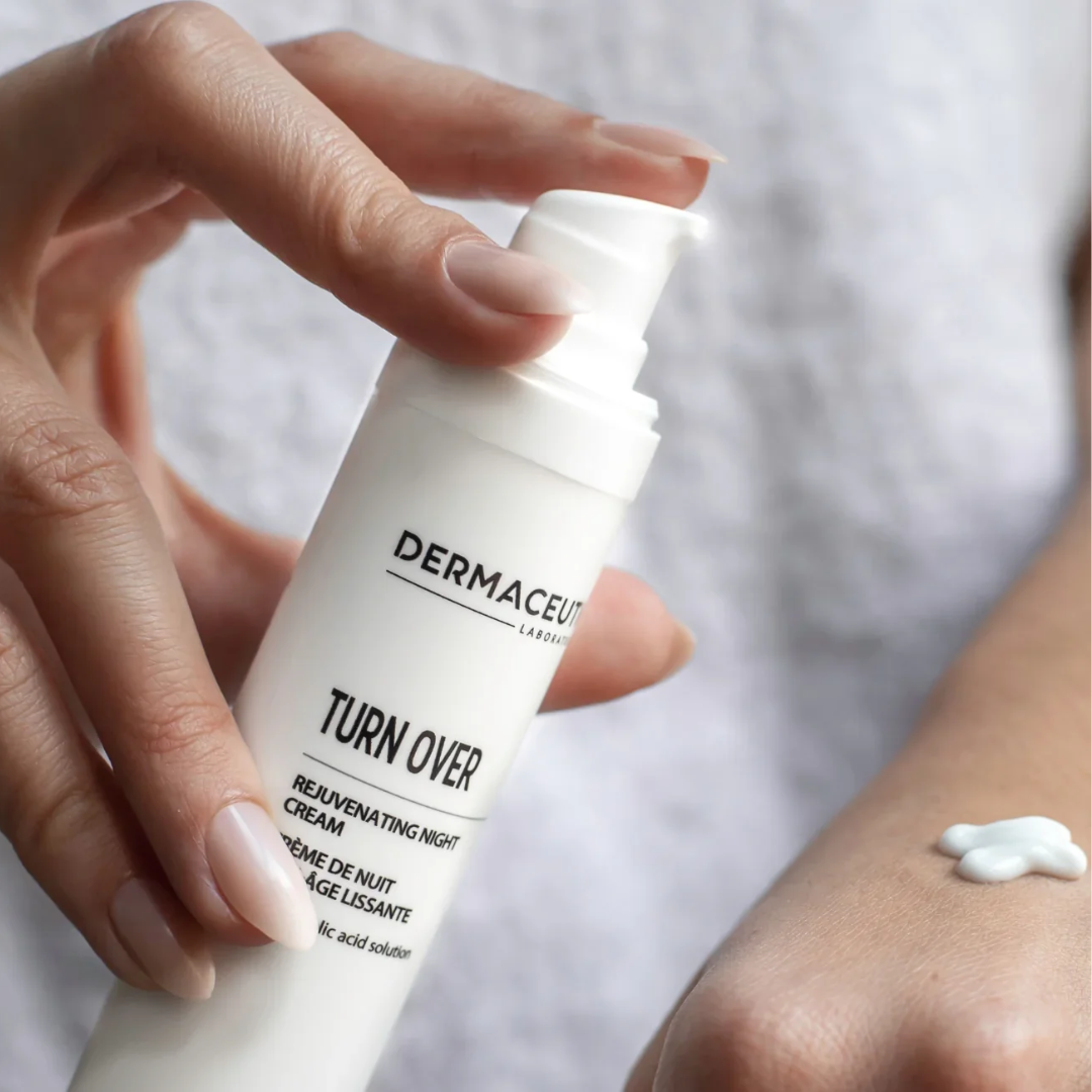 Crème de nuit Dermaceutic Turn Over 40ml à 15% acide glycolique, en vente sur laparadulac.com, parapharmacie Tunisie – anti-rides et éclat du teint.